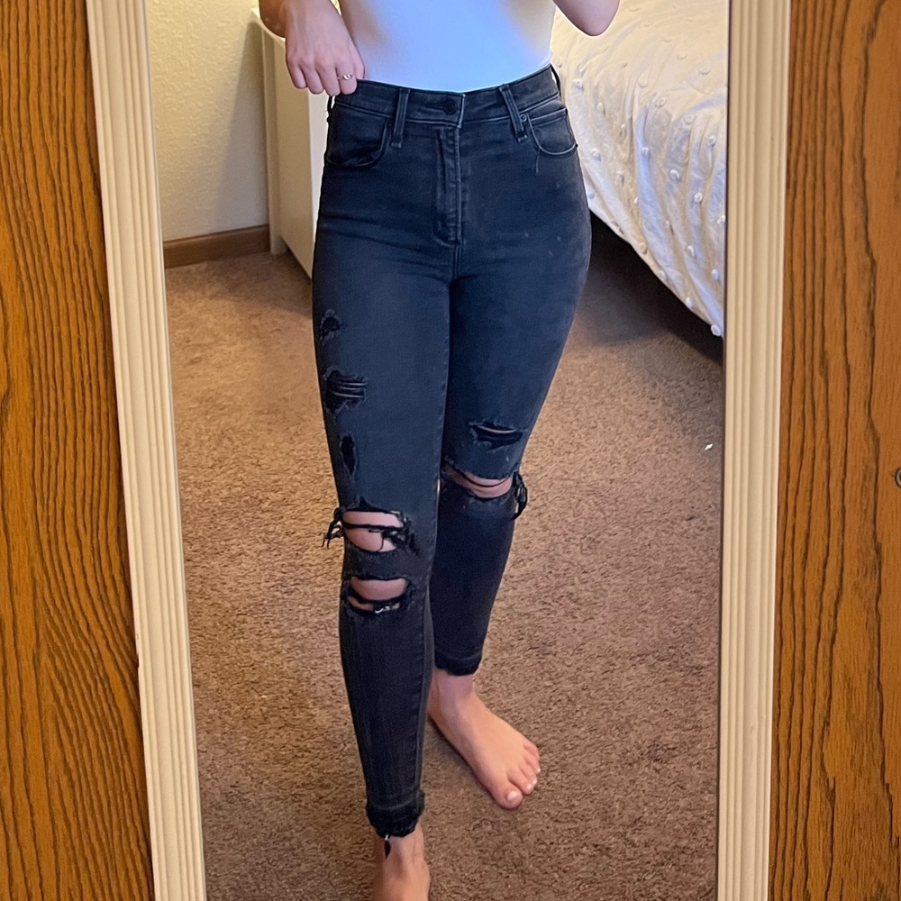 Abercrombie & Fitch Black Ripped Jeans